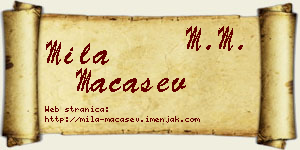 Mila Maćašev vizit kartica